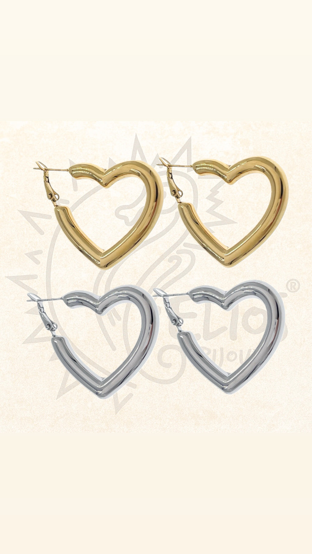 Orecchini Hoops Cuore