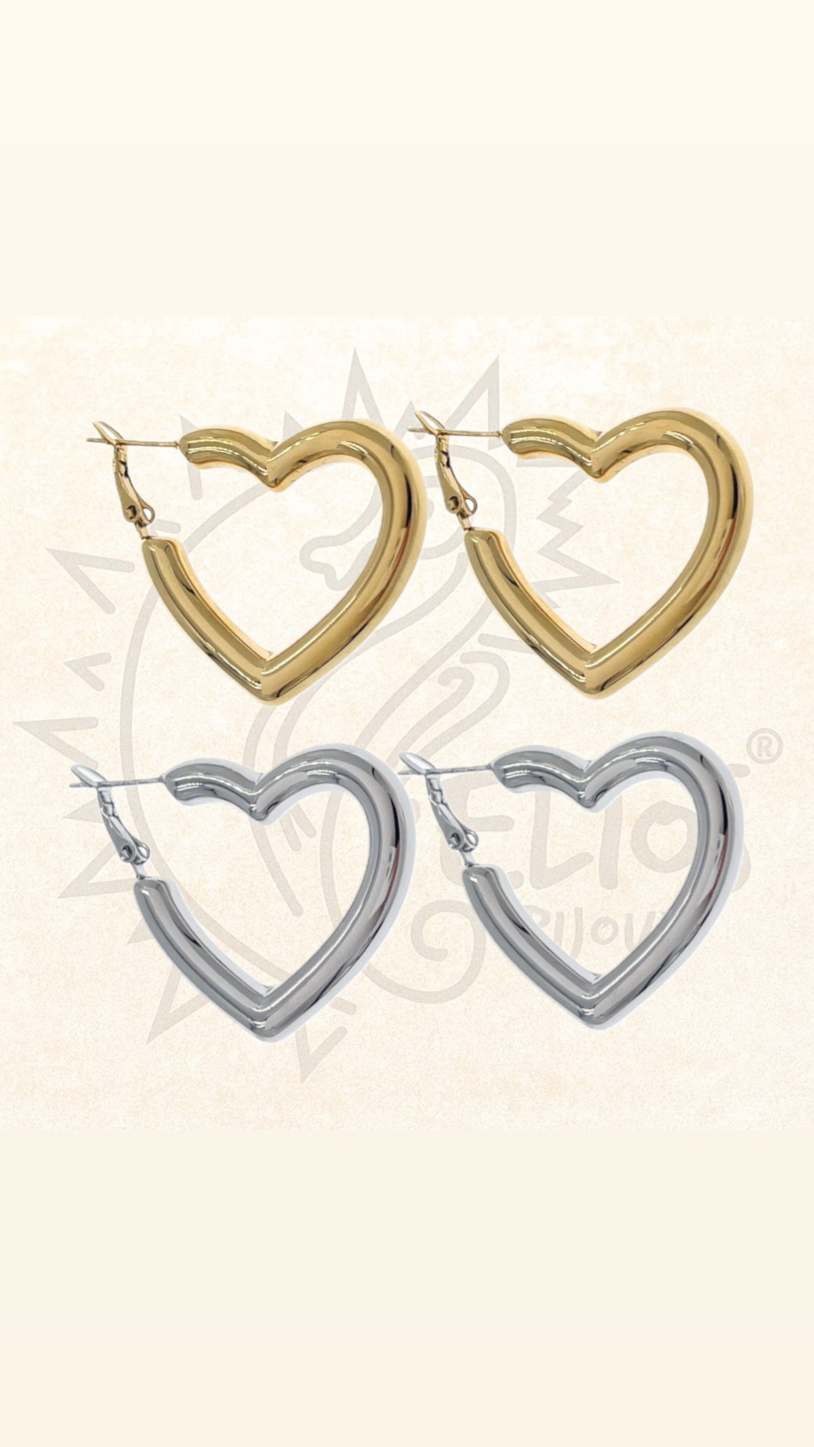 Orecchini Hoops Cuore