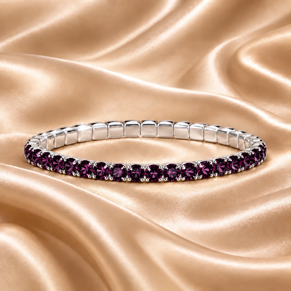 Swarovsky Tennis Ametista/Silver