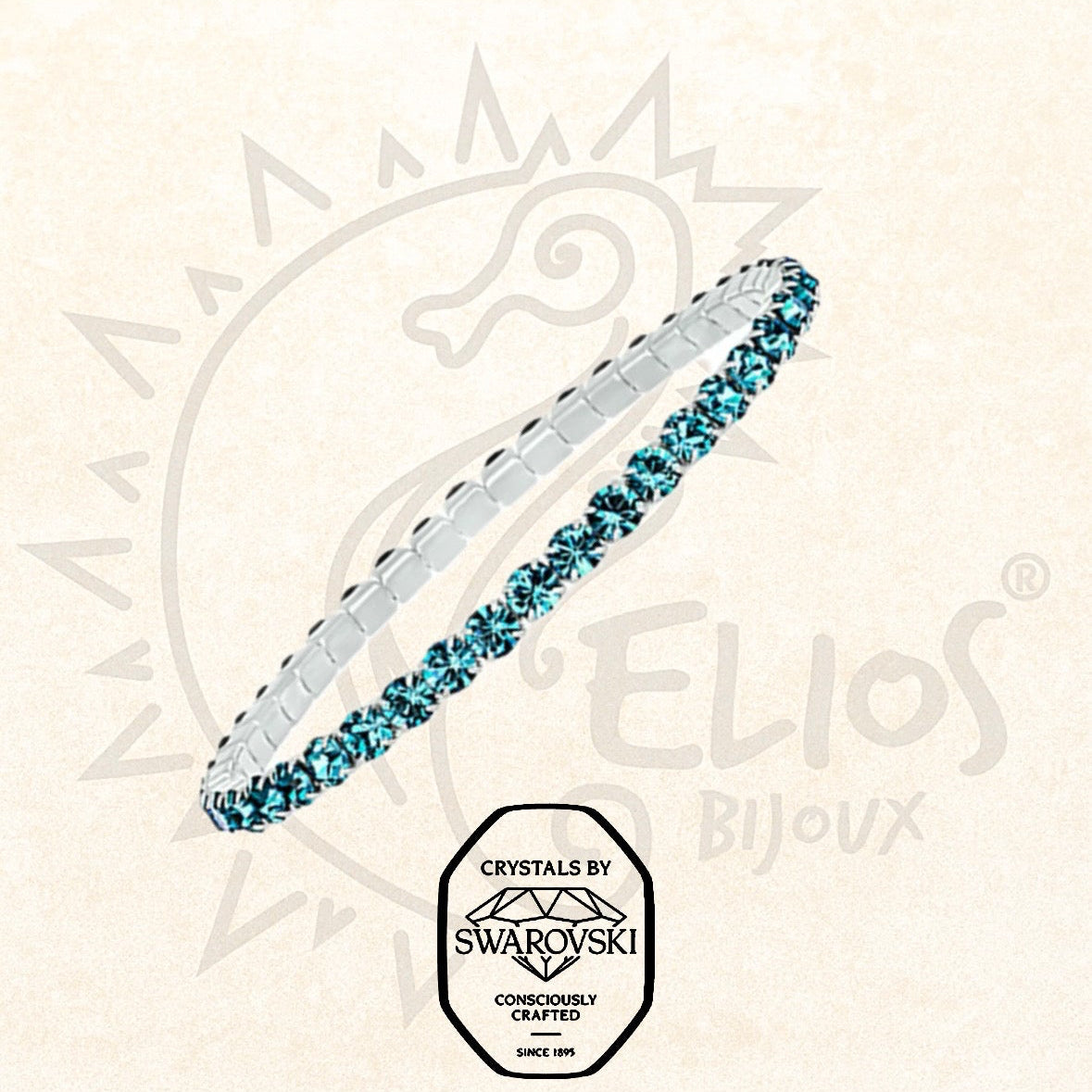 Swarovsky Tennis Acquamarina/Silver