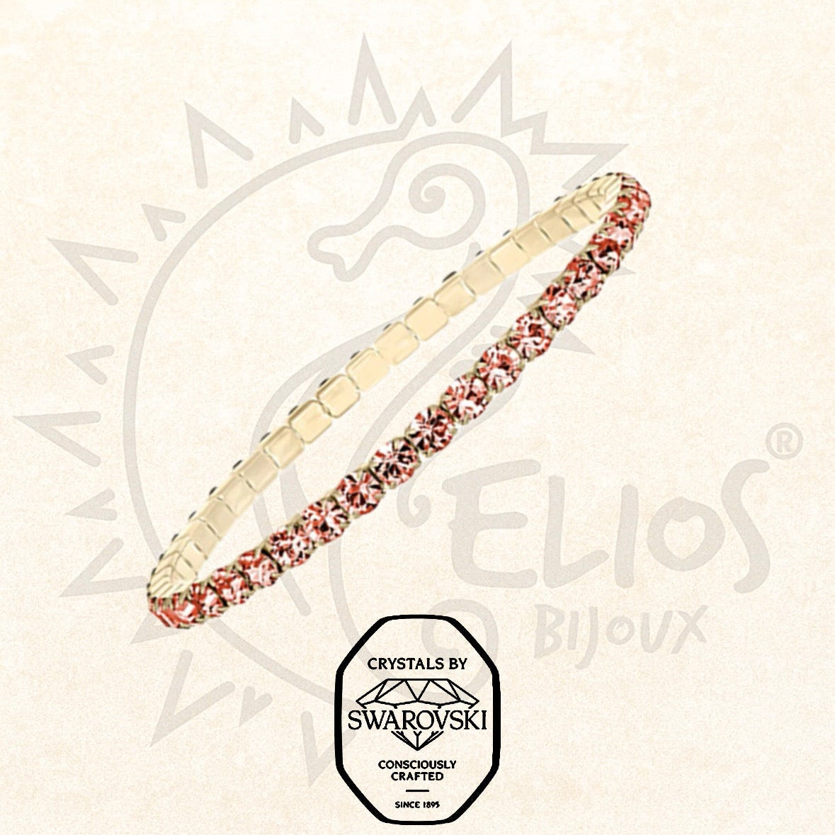 Swarovsky Tennis Pesca/Gold