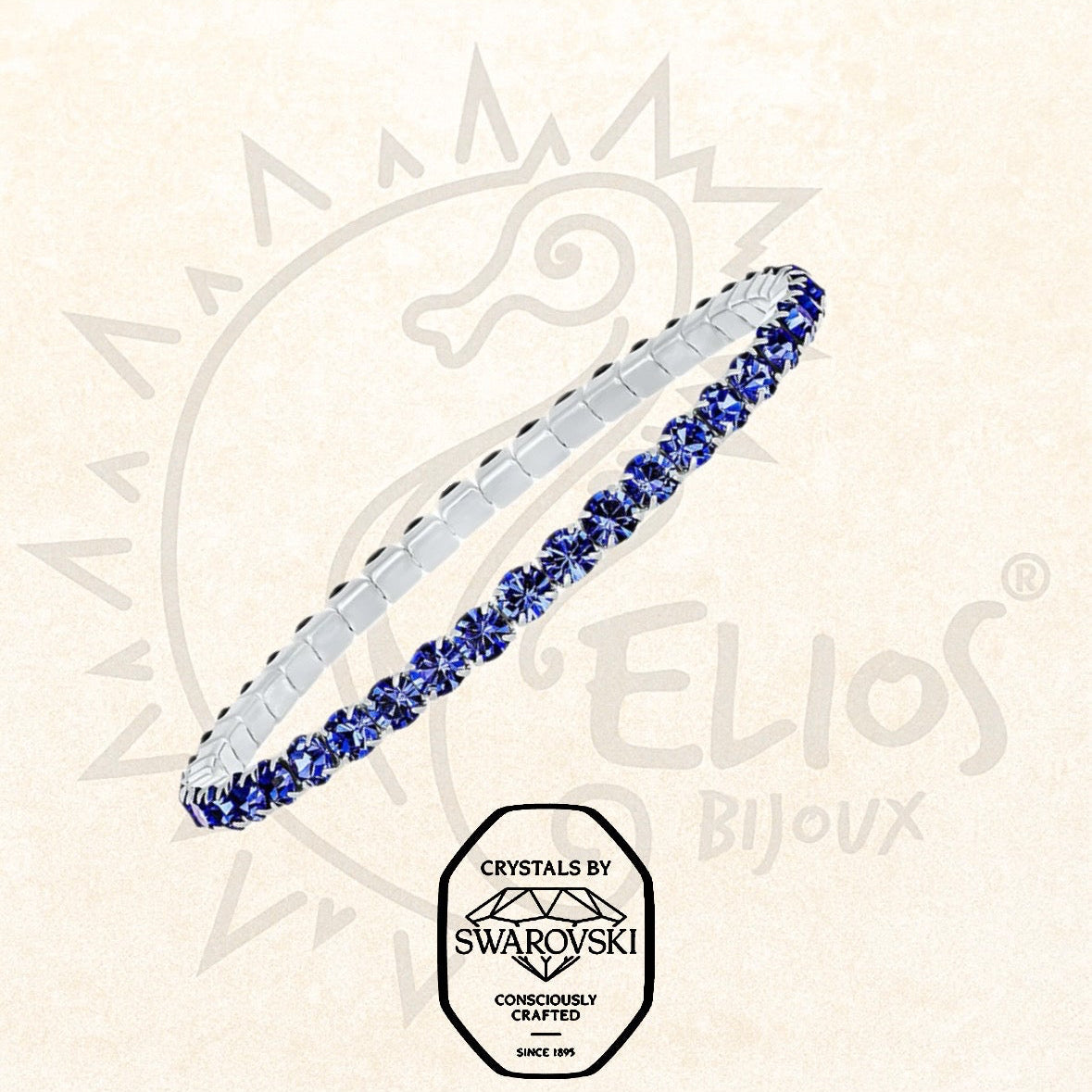 Swarovsky Tennis Blu Lapis/Silver
