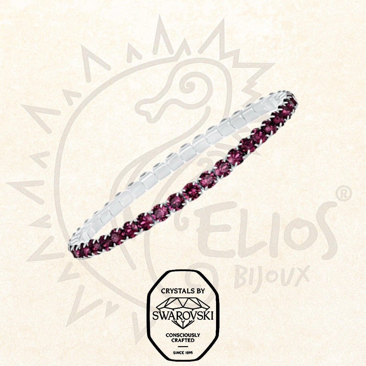 Swarovsky Tennis Ametista/Silver