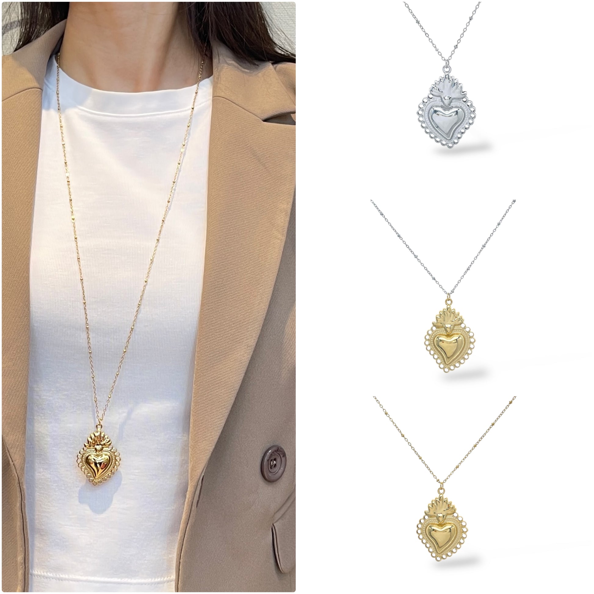 Collana Lunga Cuore Sacro