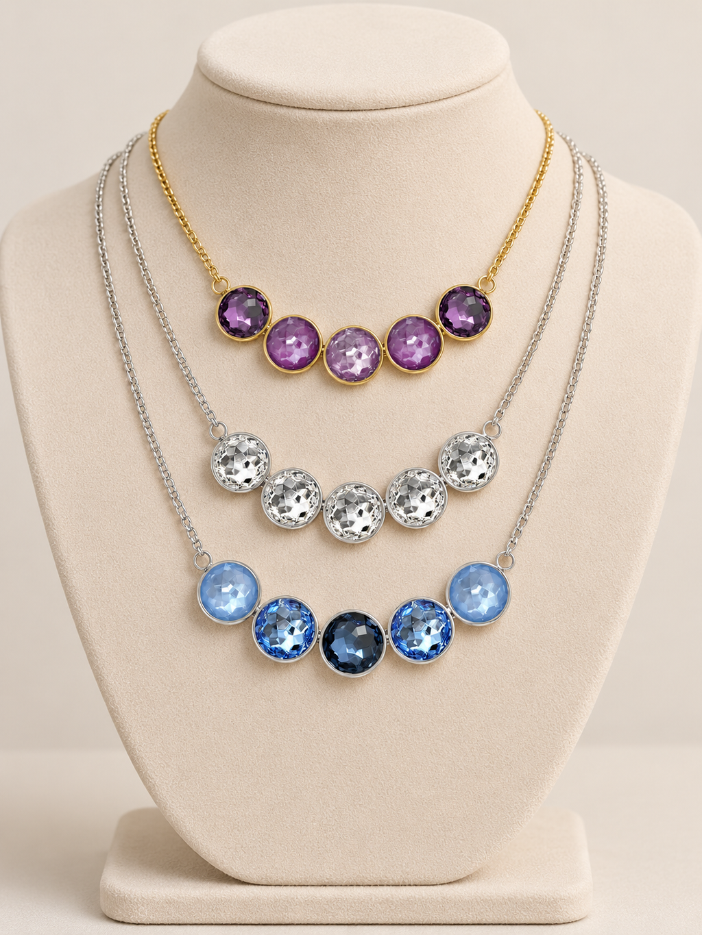 Collana girocollo mezzaluna Swarovsky