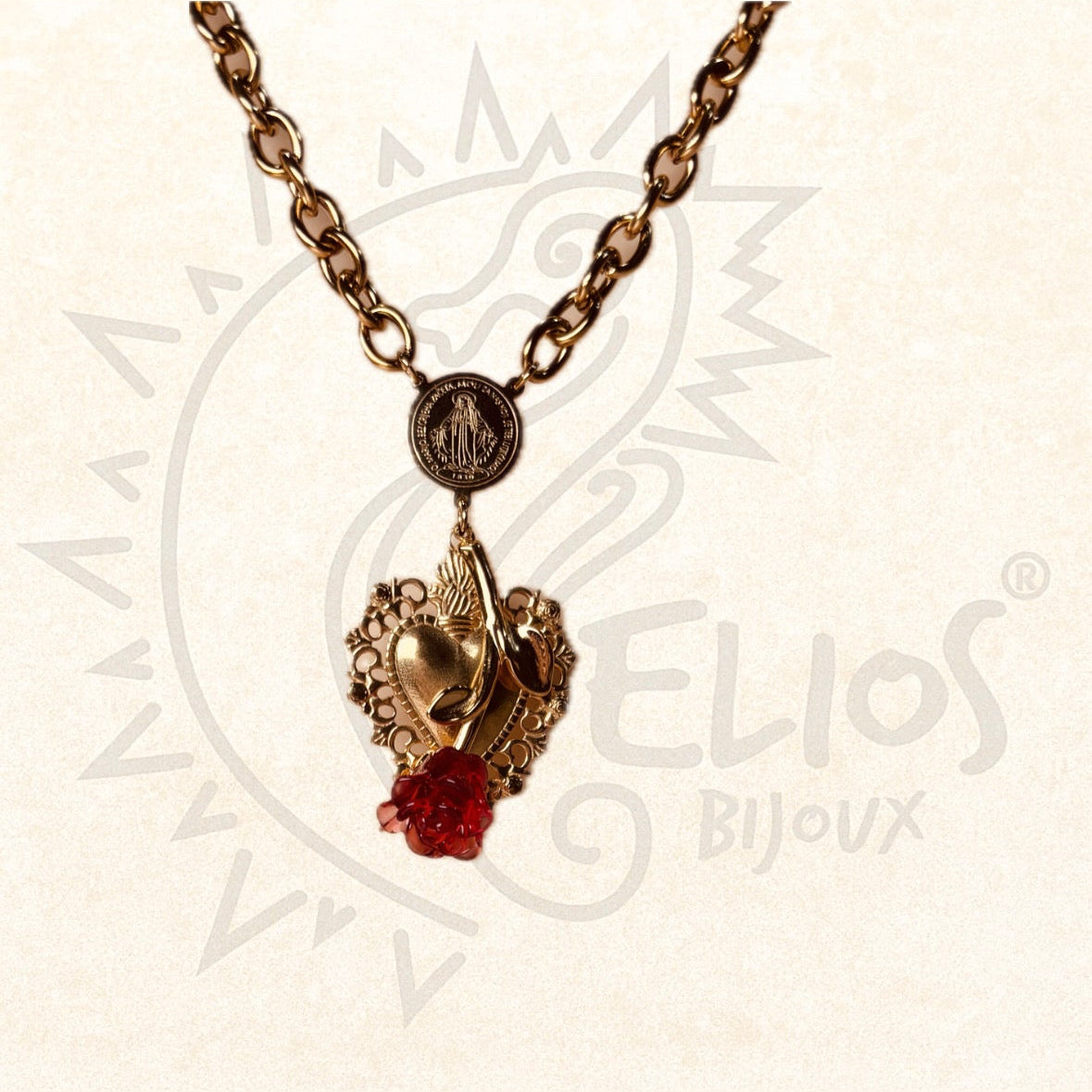 Collana Cuore Sacro & Rosa