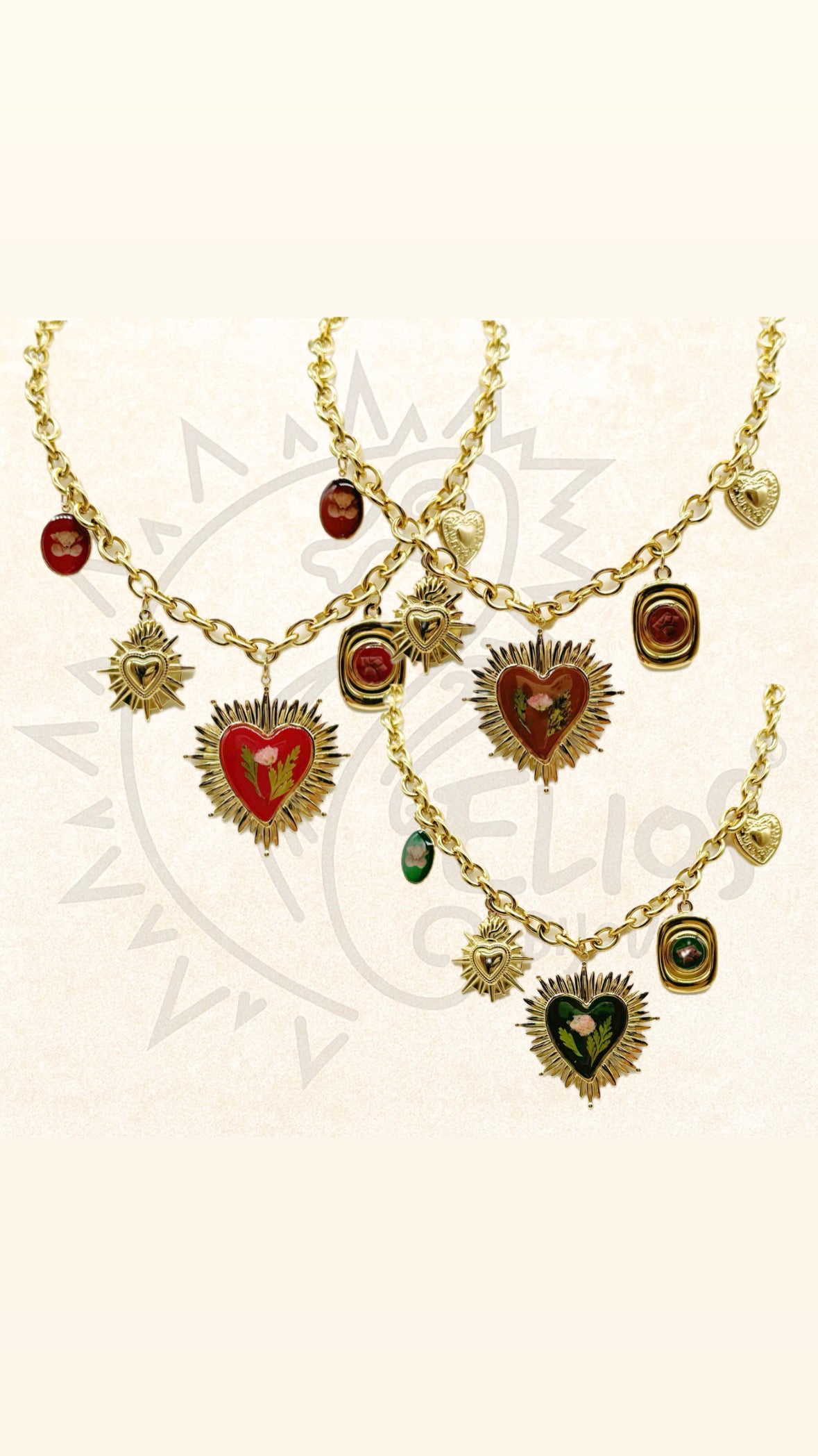 Collana Cuore Sacro Fiori