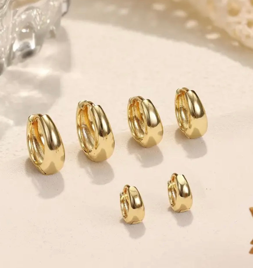 Orecchini Hoops Chubby Pop Gold