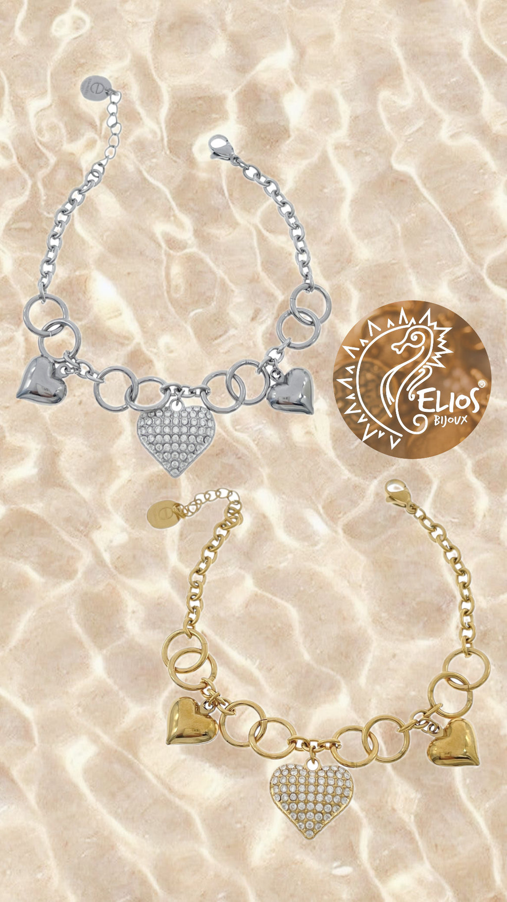 Bracciale Sonaglio Cuore Strass