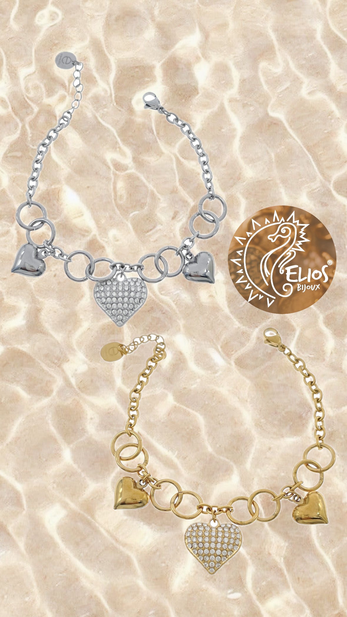 Bracciale Sonaglio Cuore Strass