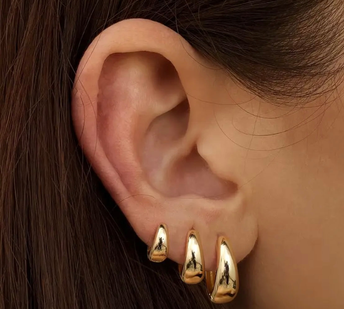 Orecchini Hoops Chubby Pop Gold
