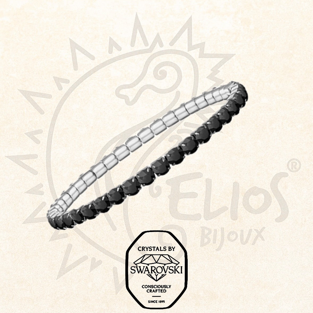 Swarovsky Tennis Nero/Silver