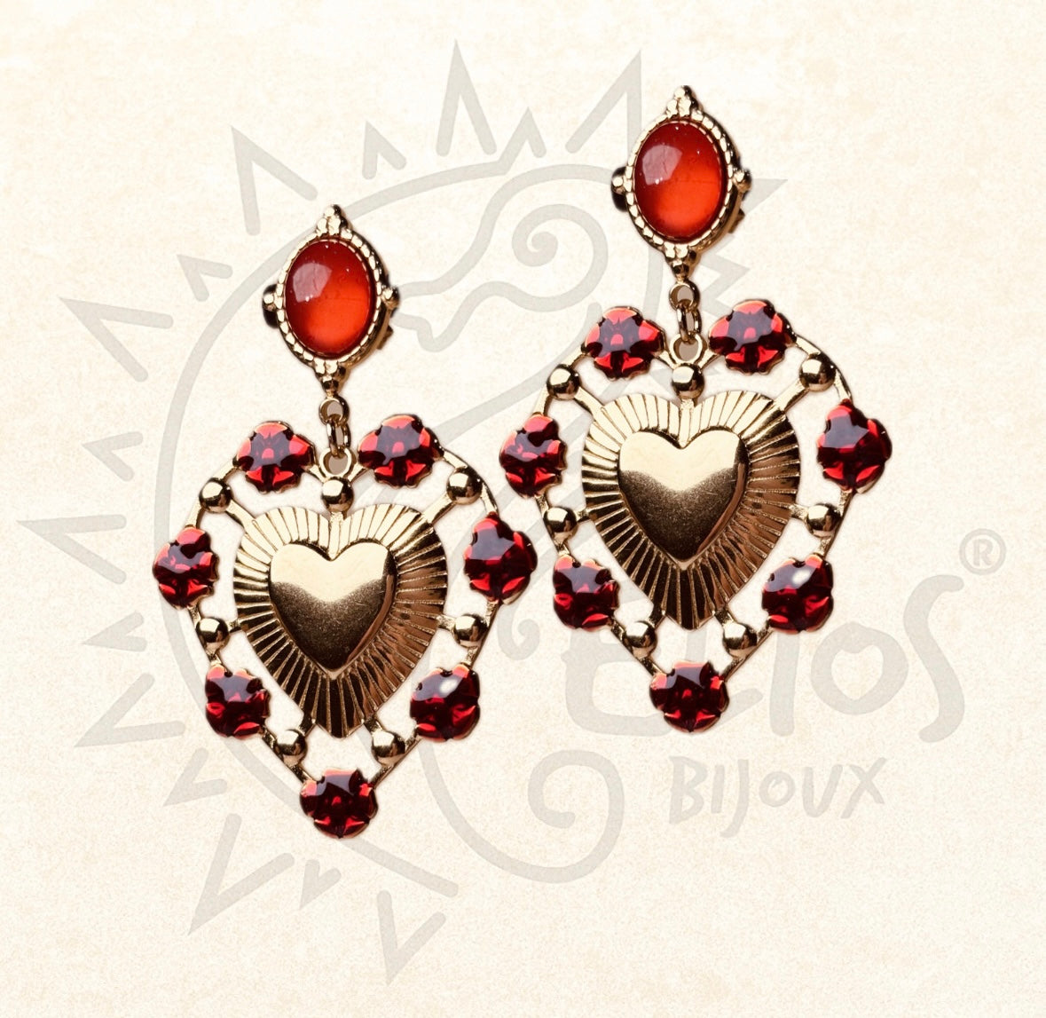 Orecchini Cuore Sacro Fiori