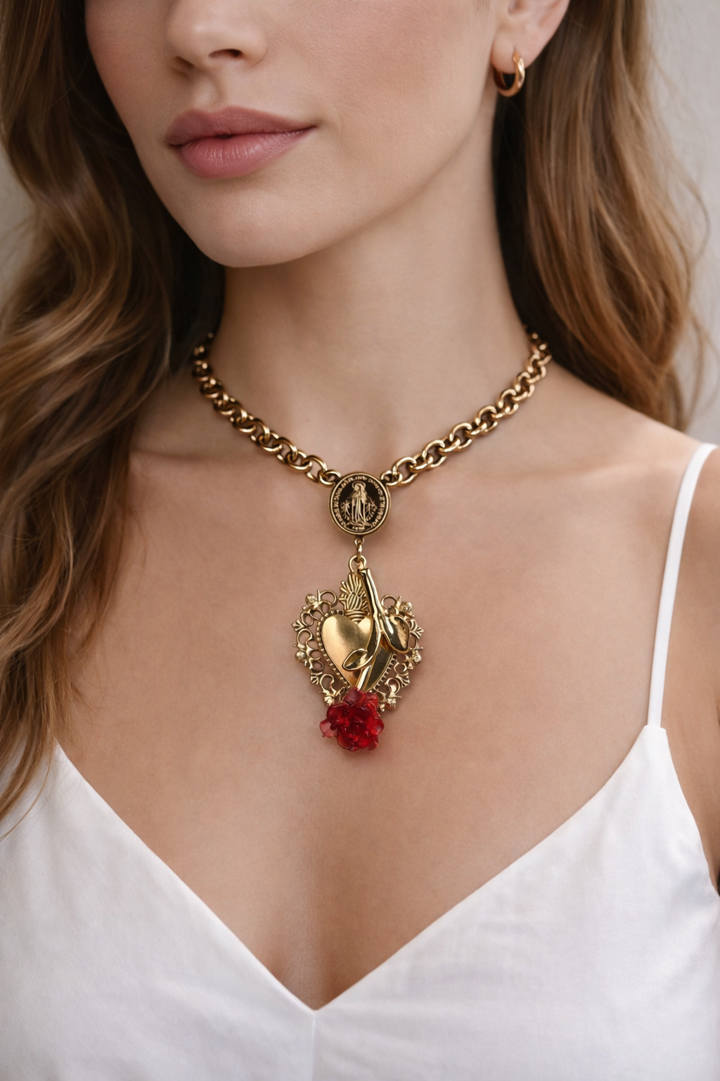Collana Cuore Sacro & Rosa