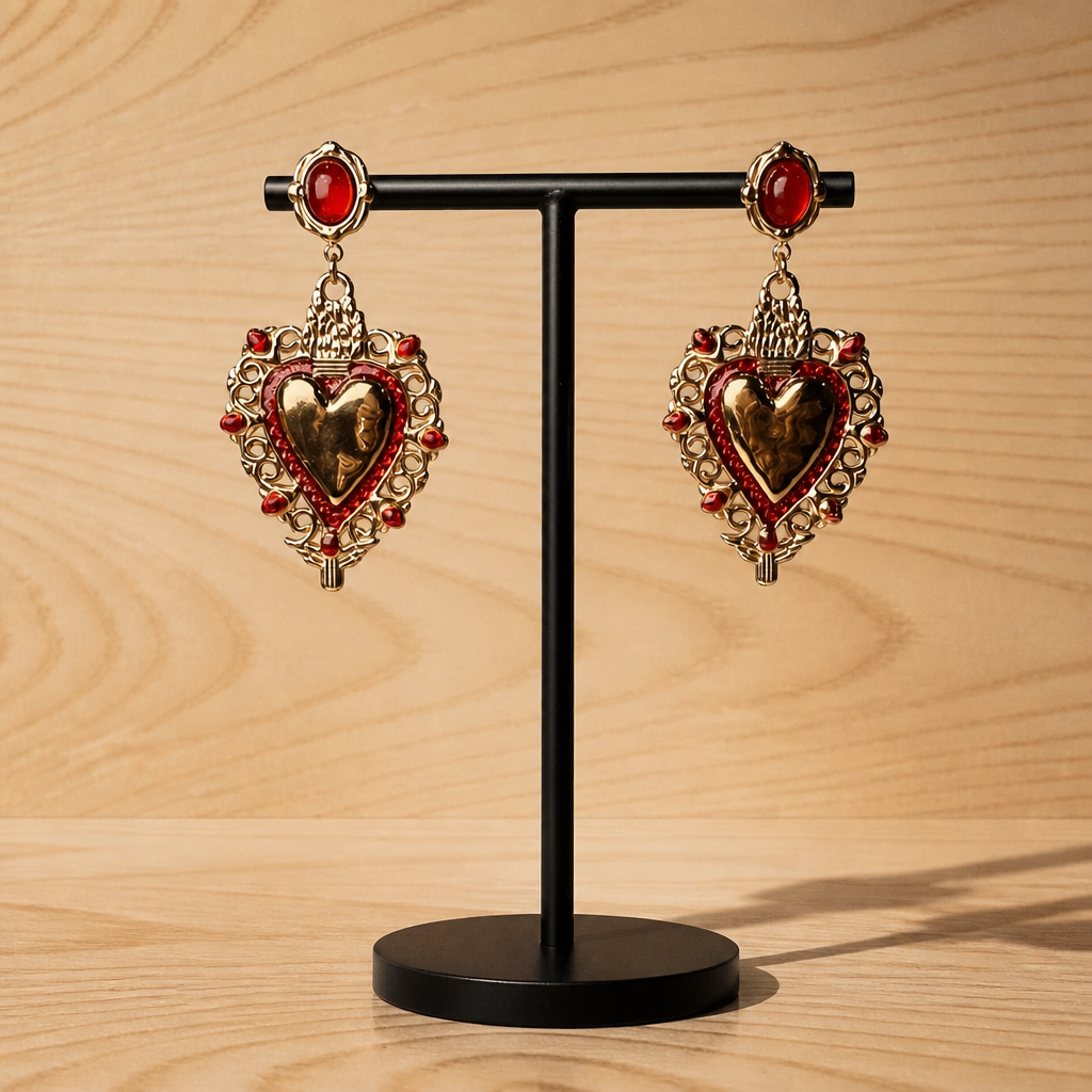 Orecchini Cuore Sacro Fiamma