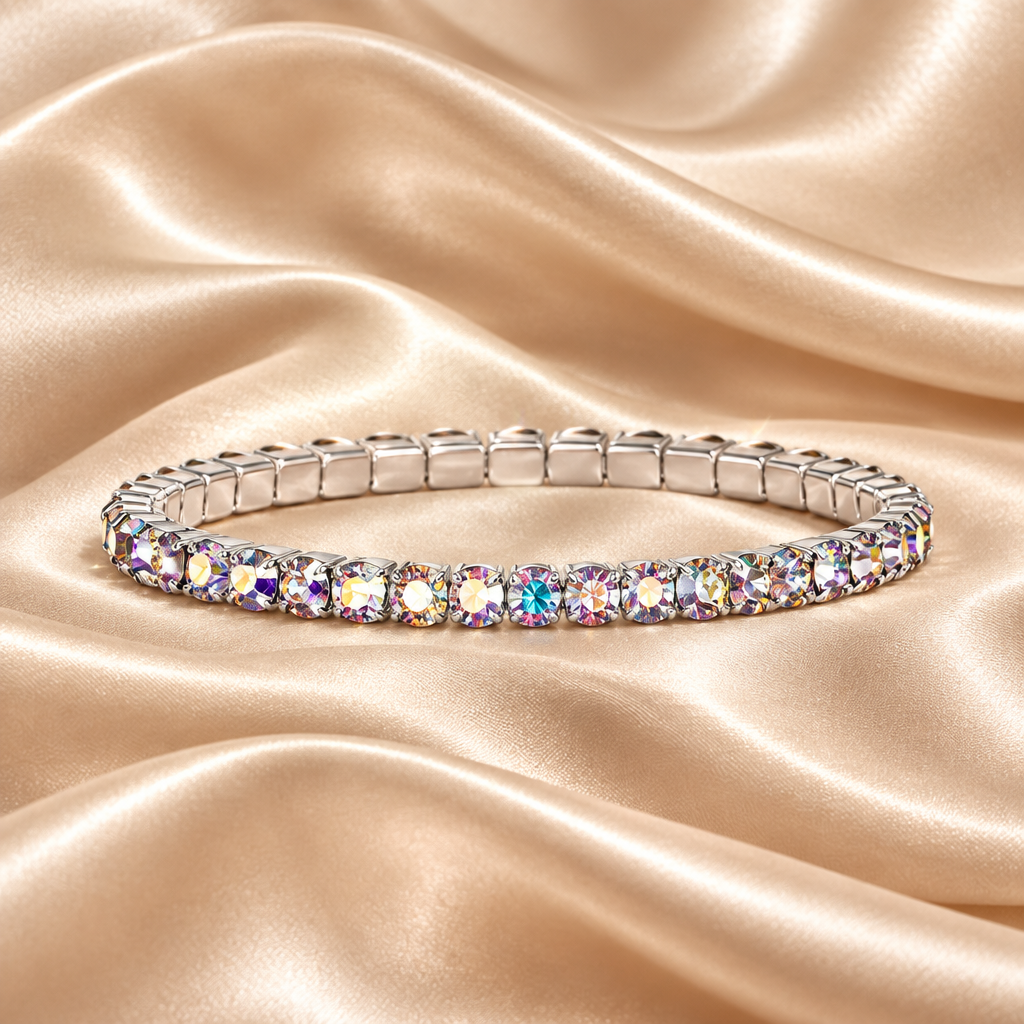 Swarovsky Tennis Aurora Boreale/Silver