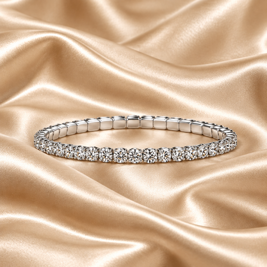 Swarovsky Tennis Bianco/Silver