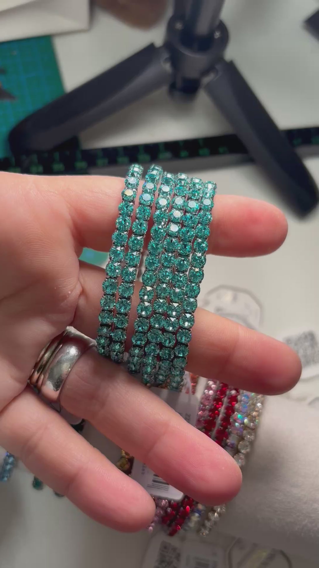 Swarovsky Tennis Acquamarina/Silver