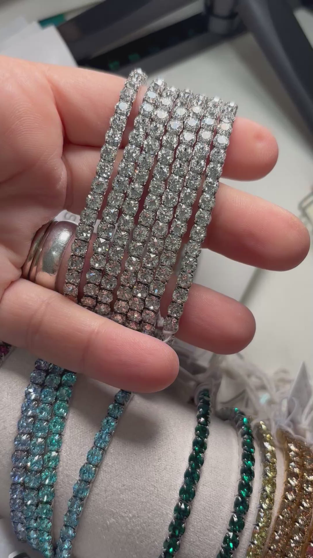 Swarovsky Tennis Bianco/Silver