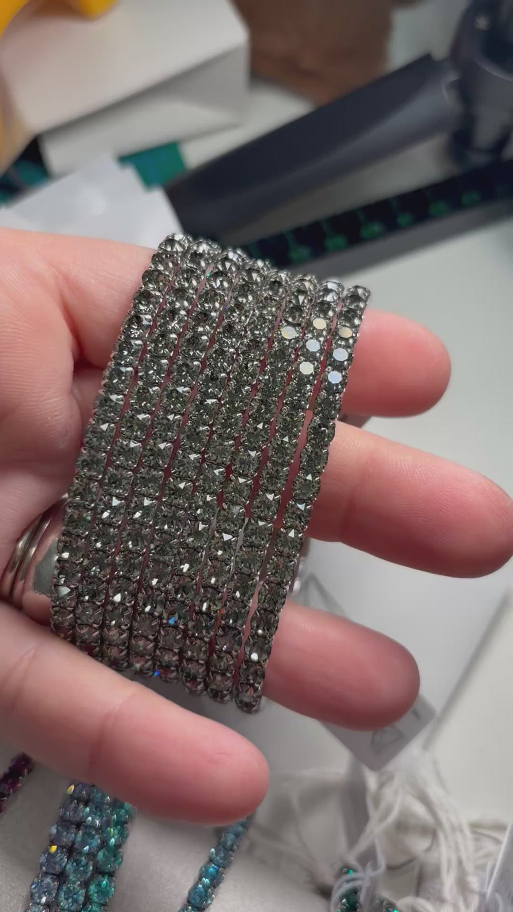 Swarovsky Tennis Grigio Perla/Silver