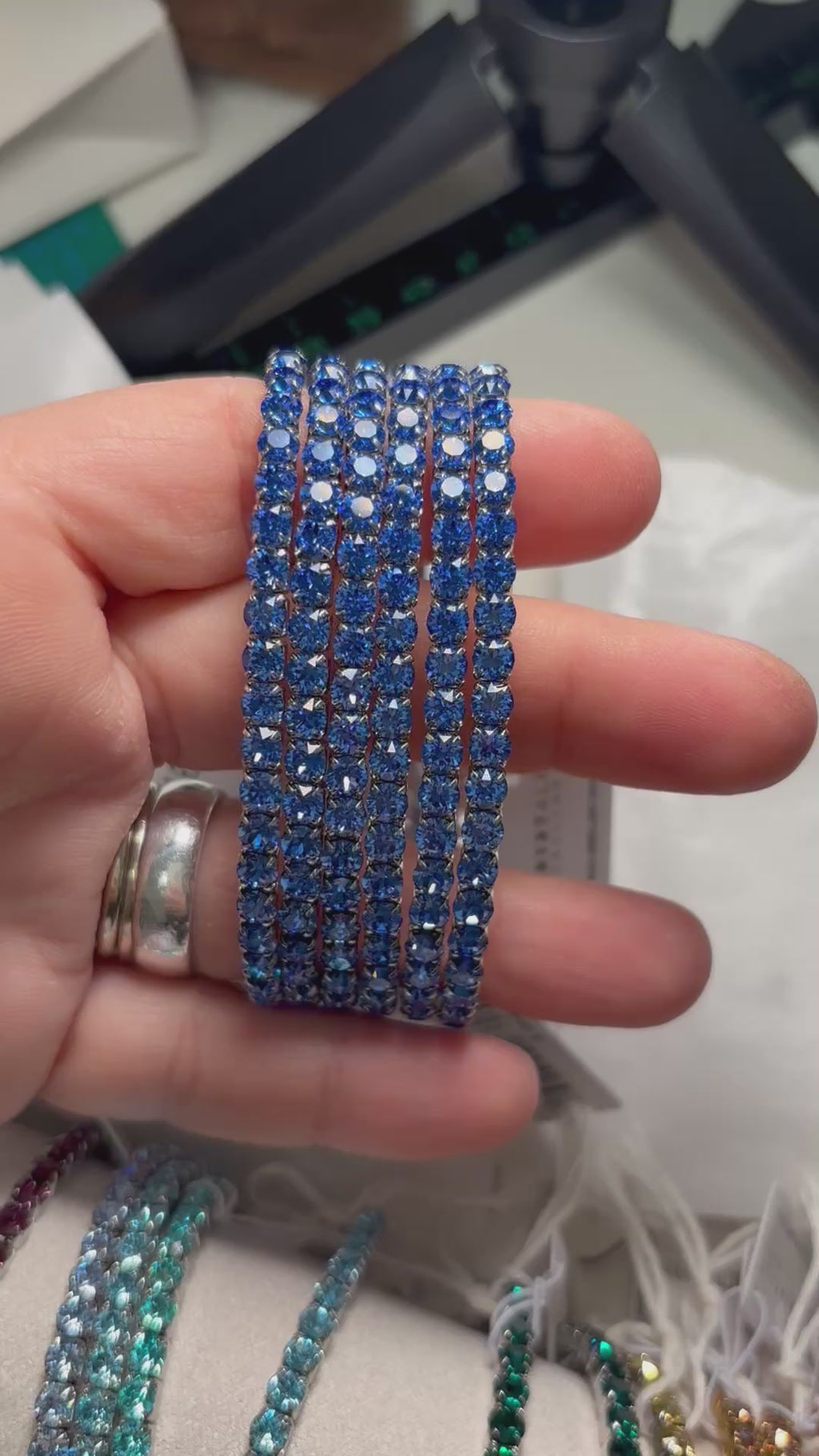 Swarovsky Tennis Blu Lapis/Silver