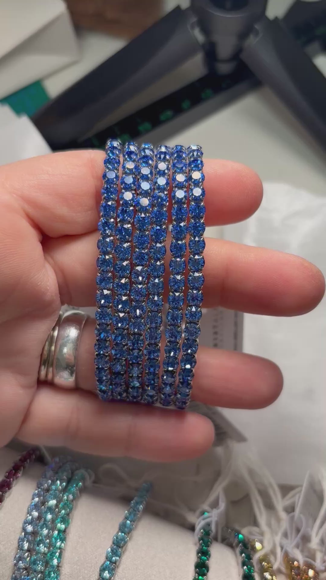 Swarovsky Tennis Blu Lapis/Silver